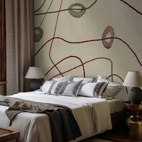  Foto tapeta - Lines and shapes &amp;ndash; bead labyrinth on a pale washed background 100x70 Slike