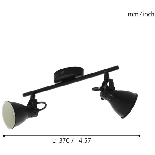 Eglo Seras 2 spot/2, led, gu10, 2x3,3w, 2x240lm, crna/čelik Slike