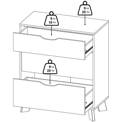 Tvilum Bela/v naravni barvi komoda v hrastovem dekorju 79x92x40 cm Ikast &amp;ndash; Slike
