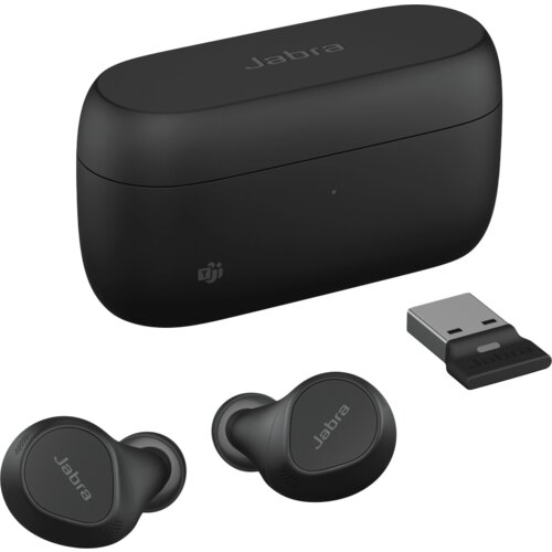 Unknown JABRA EVOLVE2 Buds MS, Cradle USB-A MS, Link 380 BT adapter USB-A MS, 30 cm USB-C to USB-A cable, Ear gels, wireless charging pad, warranty Cene