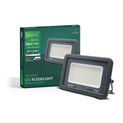  LED REFLEKTOR ALUMINIJUMSKI 100W 3CCT IP65 GREEN TECH Cene