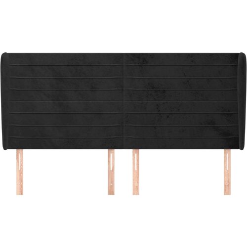  Uzglavlje s u&amp;scaron;ima crni 163x23x118/128 cm bar&amp;scaron;unasti Slike