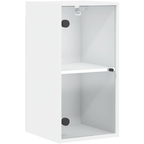 Maison Chic Stenska omarica - Zidna omarica s steklenimi vrati bela 35x37x68,5 cm iu917, (22063020) Slike