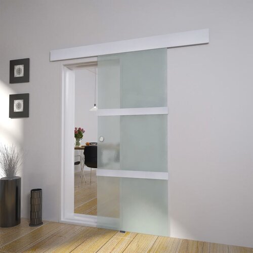 vidaXL Drsna vrata steklo in aluminij 178 cm srebrna Cene