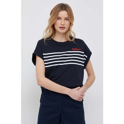 Tommy Hilfiger Pamučna majica boja: tamno plava Slike