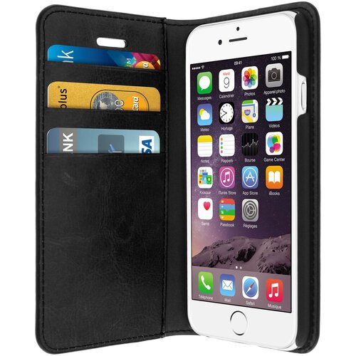 AVIZAR Ovitek Folio iz pravega usnja za iPhone 6/6S, stojalo za video, črno, (20526539) Cene