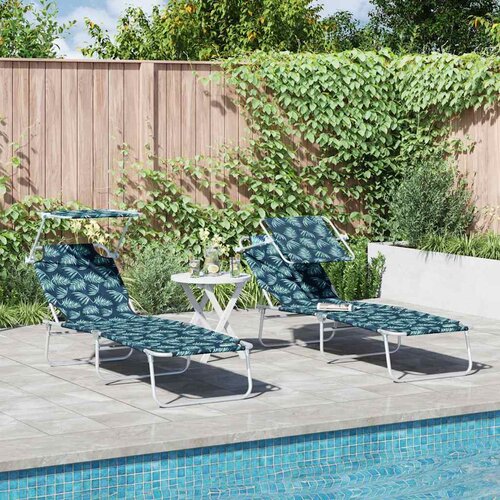  Ležaljka 2 pcs Zelena 58 x 188 x 77cm Poliester Cijene