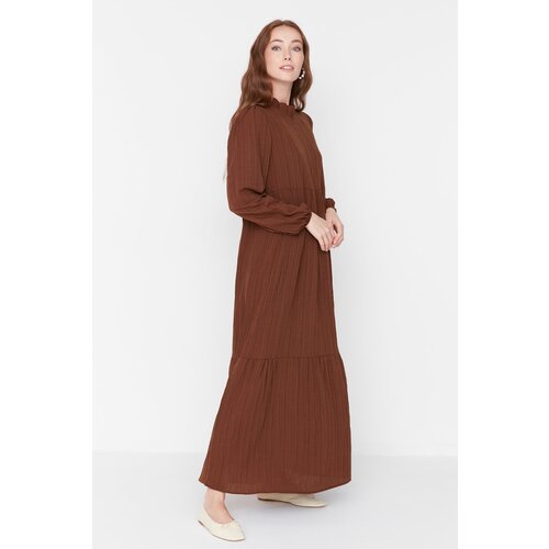 Trendyol Brown Crinkle Dress Slike