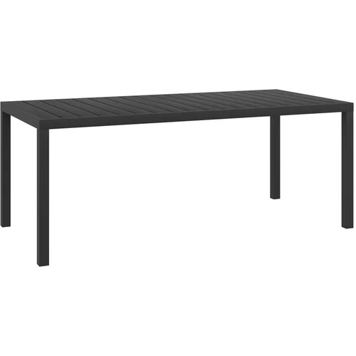  Vrtna miza črna 185x90x74 cm aluminij in WPC