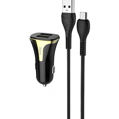  Auto punjač HOCO Z31 QC3.0 2xUSB sa micro USB kablom crni Slike