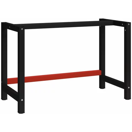  za radni stol metalni 120 x 57 x 79 cm crno-crveni