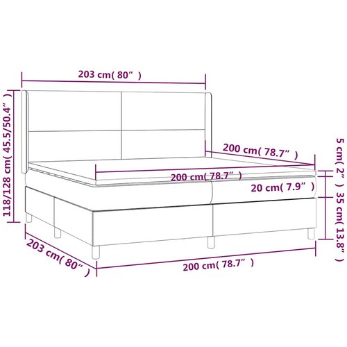  Krevet s oprugama i madracem svjetlosivi 200 x 200cm od tkanine Slike