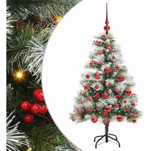  Umjetno božićno drvce S LED lampica Zelena i bijela 120 cm Slike