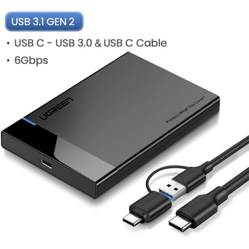 Ugreen 2.5 USB 3.1 Hard Drive Enclosure with 2 in 1 USB A/USB-C to USB-C Cable Cijene