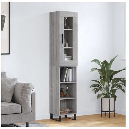 vidaXL Visoka komoda siva sonome 34 5x34x180 cm od konstruiranog drva Cijene