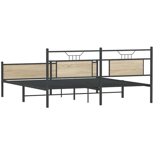 VidaXL metalni okvir kreveta bez madraca boja hrasta sonome 180x200 cm Slike