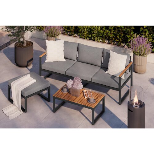 Gardenson LOUNGE GARNITURA tkanina akacija jeklo Cene