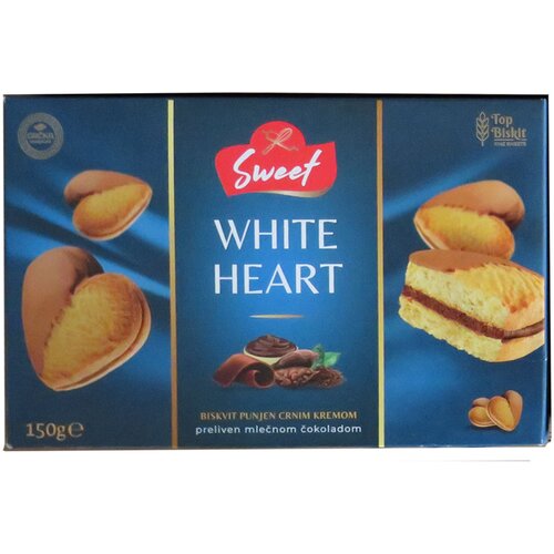 Top Biskit Top biskvit Biskvit White heart, 150g Slike
