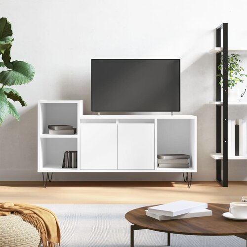 TV ormarić bijeli 100 x 35 x 55 cm od konstruiranog drva Cijene