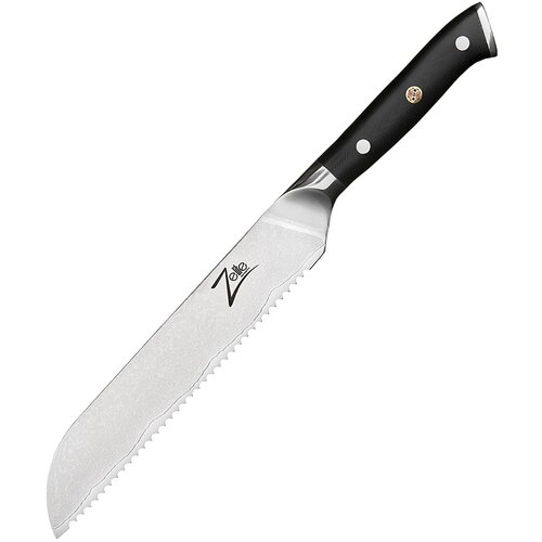 Zelite Infinity by Klarstein Alpha-Royal Japanese serija, 8" nož za kruh, 18° nazobčano rezilo, damast jeklo Cene