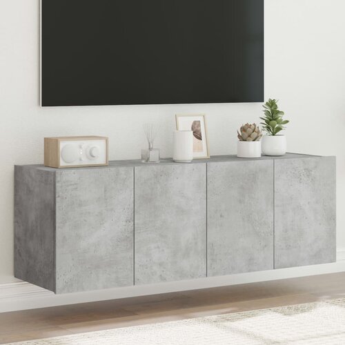  The Living Store Stenske TV omarice z LED 2 kosa betonsko siva 60x35x41 cm - TV Stenska Omarica, (21499122) Cene