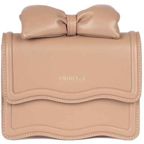 Shelvt Small beige women&amp;#039;s handbag with a bow Slike