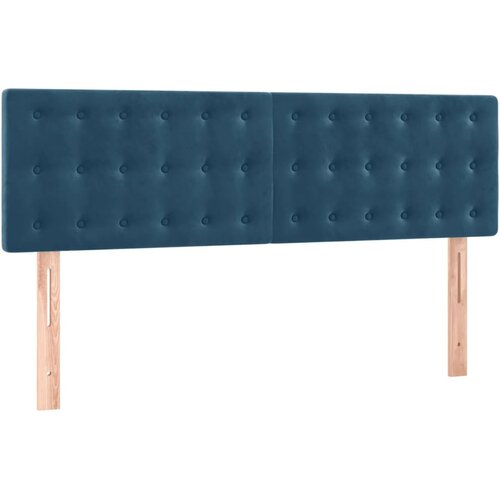 Maison Chic Posteljno vzglavje - Vzglavna omarica 2 kosa temno modro 72x5x78/88 cm žamet, (22077662) Slike