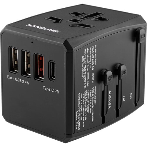 NANOLAKE univerzalni potovalni adapter EU/UK/US/AUS Slike