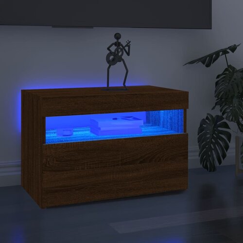 The Living Store TV omarica z LED lučkami rjavi hrast 60x35x40 cm - TV Omarica, (21376903) Slike