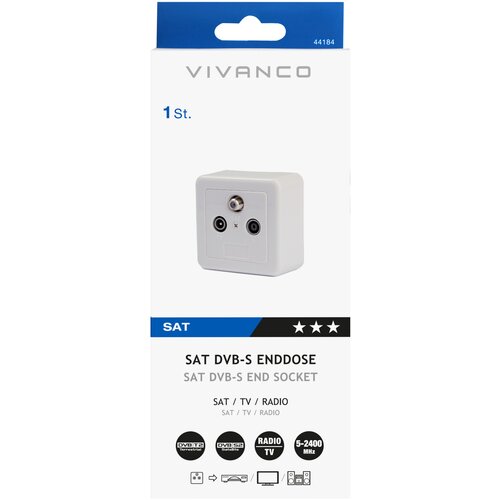 Vivanco SAT Antennen Enddose 44184 STO AP/UP S1 DVB-C / BK / CATV Cene