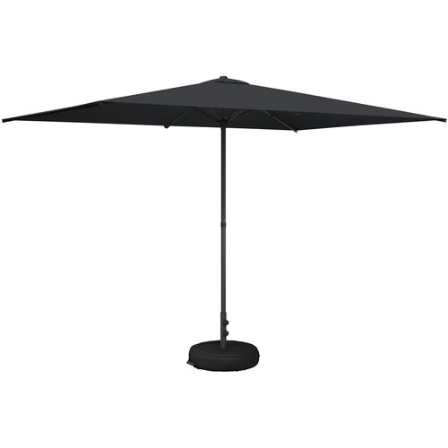VidaXL Vrtni Parasol s Podnožjem 200 x 300 cm Poliester Pravokutni - Antracit 2 x 3 m s podlogom Slike