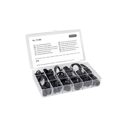 Pressol 73080 Set gumenog brtvenog prstena-278 dijelova 10 dimenzija-&amp;Oslash; 9 - 34 mm i Sadržaj 1 Set Slike