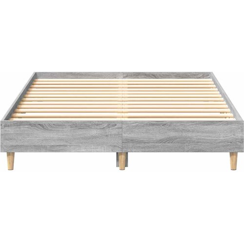  Okvir kreveta bez madraca siva boja hrasta 135 x 190 cm Slike