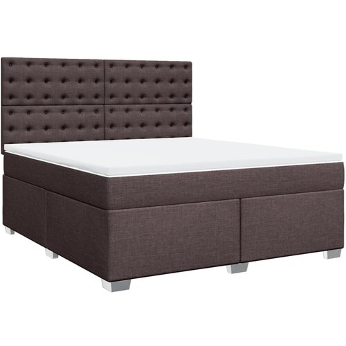 VidaXL Box spring postelja z vzmetnico temno rjava 180x200 cm blago, (21307914) Slike
