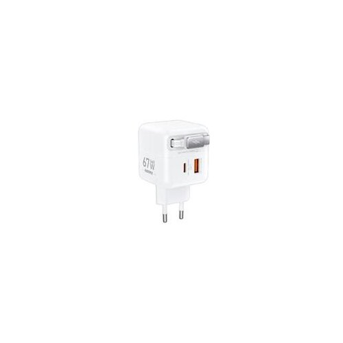 Remax Strujni Fast teleskopski punjac Dolly GAN 1xUSB 3.0+1xTIP C 67W, beli Slike