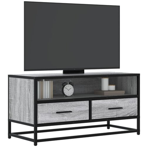 VidaXL TV omarica siva sonoma 80x34,5x40 cm inženirski les in kovina Slike