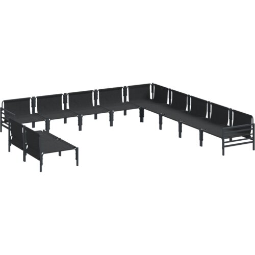 vidaXL Vrtna sedežna garnitura 11 pcs Antracitna Jeklo Cene