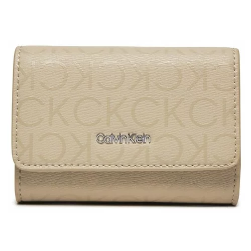 Calvin Klein Majhna ženska denarnica Ck Must Small Trifold_Epi Mono K60K611931 Bež