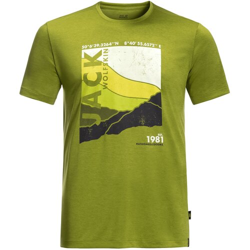 Jack Wolfskin crosstrail graphic t m, muška majica za planinarenje, zelena 1807202 Slike