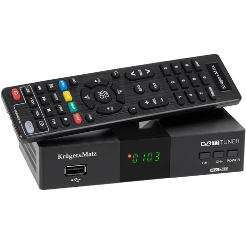 Kruger matz KRUGER&MATZ univerzalni TV dekoder DVB-T2 sprejemnik H.265 HEVC USB + daljinec KM0550D