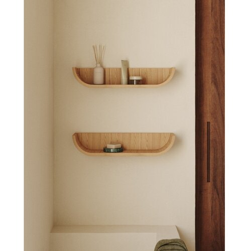 Kave Home Polica v jesenovem dekorju v naravni barvi 60 cm Salaya &amp;ndash; Slike