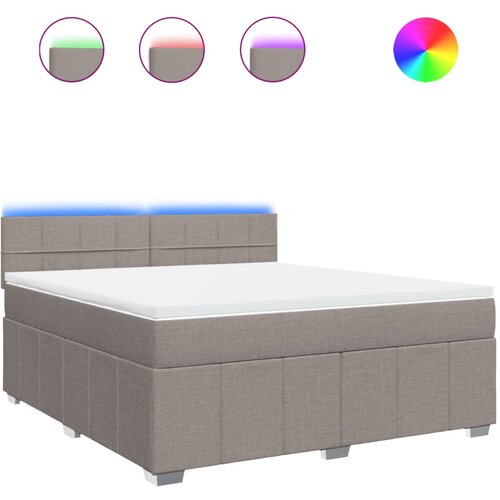 vidaXL Box spring postelja z vzmetnico taupe 180x200 cm blago, (21305941) Cene