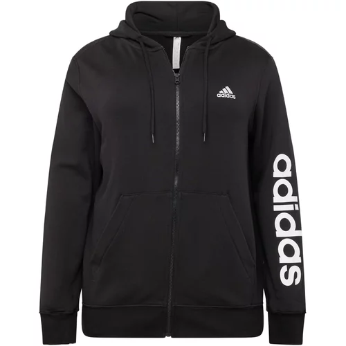 Adidas Športna jopa na zadrgo črna / bela