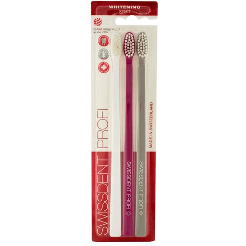 Swissdent Profi Whitening Trio Soft mehka zobna &scaron;četka 3 ks odtenek White, Pink, Grey Cene