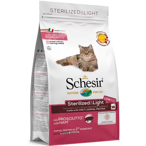 Schesir Sterilized & Light sa šunkom - 3 x 1,5 kg