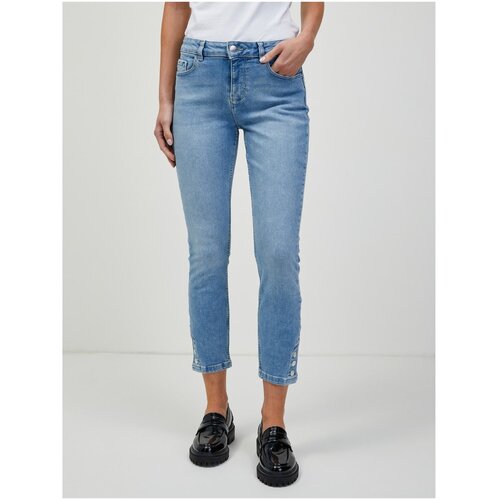 Orsay Light Blue Shortened Skinny Fit Jeans - Women Cene