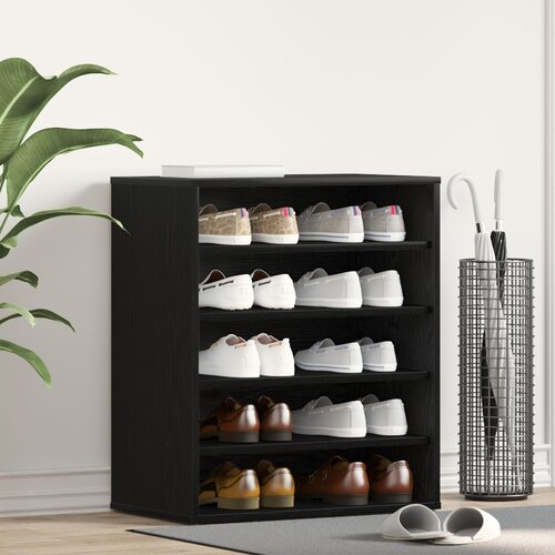 vidaXL Ormar za cipele Crni hrast Drvena konstrukcija 60 x 35 x 70 cm Cijene