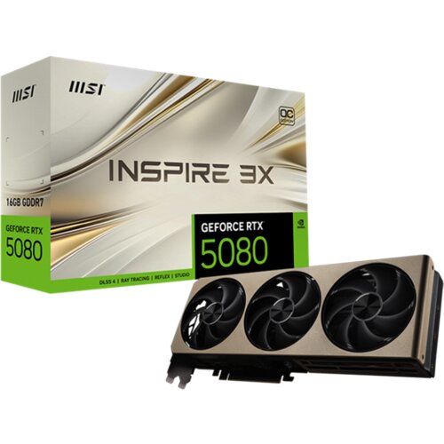 MSI INSPIRE GeForce RTX 5080 16GB GDDR7 PCI Express 5.0 Graphics Card Slike