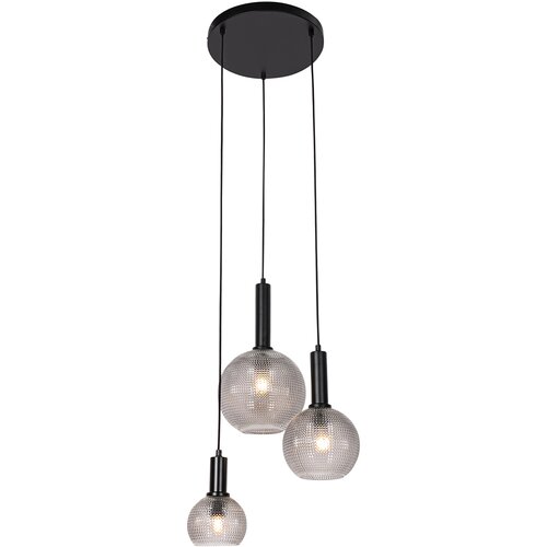 QAZQA Dizajnerska viseča svetilka črna z dimnim steklom 3-light - Chico Cene
