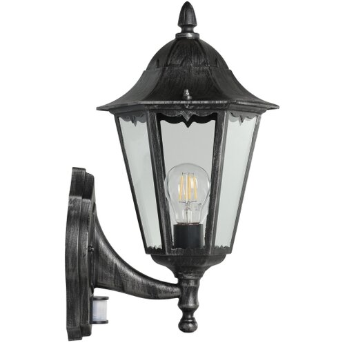 Eglo navedo spoljna zidna lampa/1, e27, senzor, crna/srebrna Slike